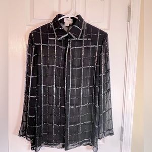 Vintage 80s beaded sheer cocktail top